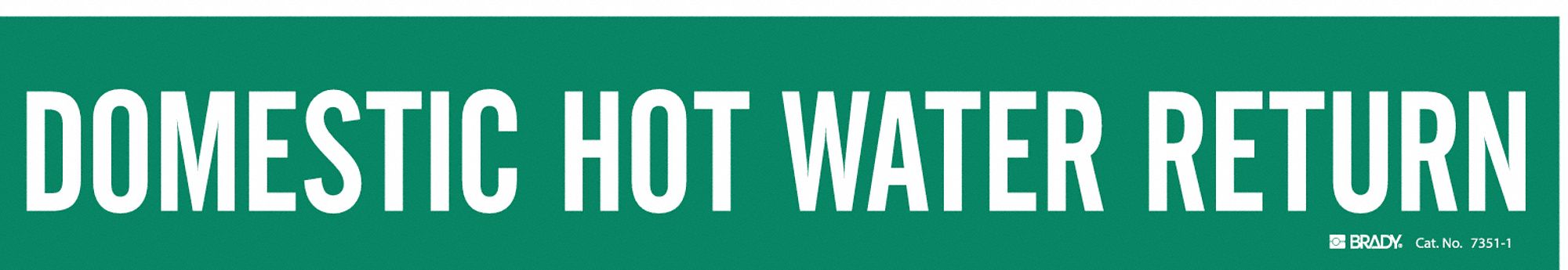 Pipe Marker: Domestic Hot Water Return, Green, White, Fits 2 1/2 to 7 7/8 in Pipe O.D.