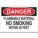 NO SMOKING SIGN, DANGER HEADER, ALUMINUM, 7 IN X 10 IN, WITH MOUNTING HOLES, NOT RETROREFLECTIVE