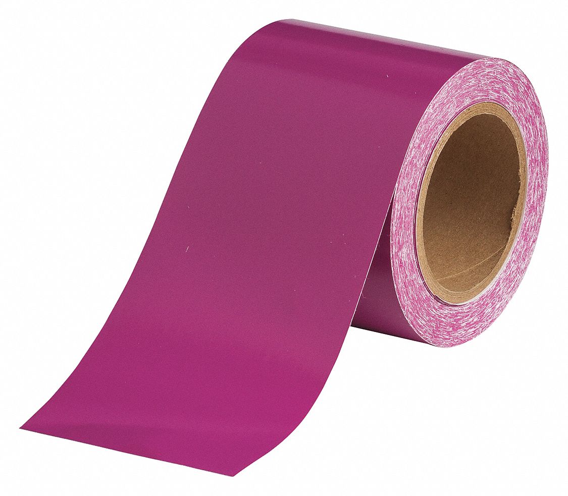 BRADY Banding Tape, Background Color Purple, Vinyl, Pipe Marker Mounting Style Adhesive Pipe