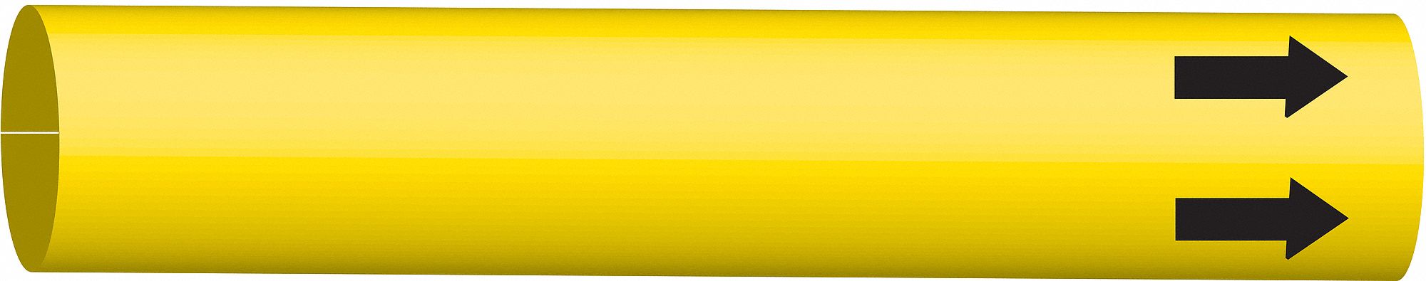 Pipe Marker: Yellow, Fits 6 to 7 7/8 in Pipe O.D., 1 Pipe Markers, With