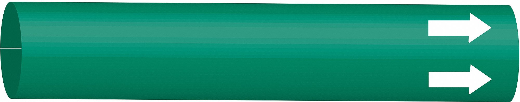 Pipe Marker: Green, Fits 6 to 7 7/8 in Pipe O.D., 1 Pipe Markers, With
