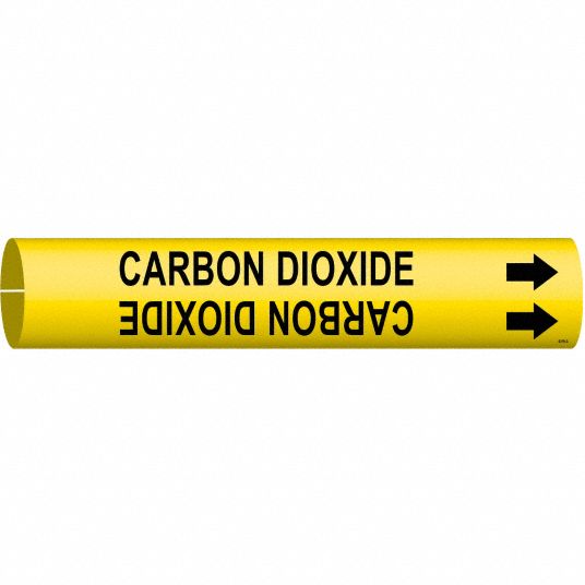Carbon Dioxide, Yellow, Pipe Marker - 5GXJ0|4019-A - Grainger