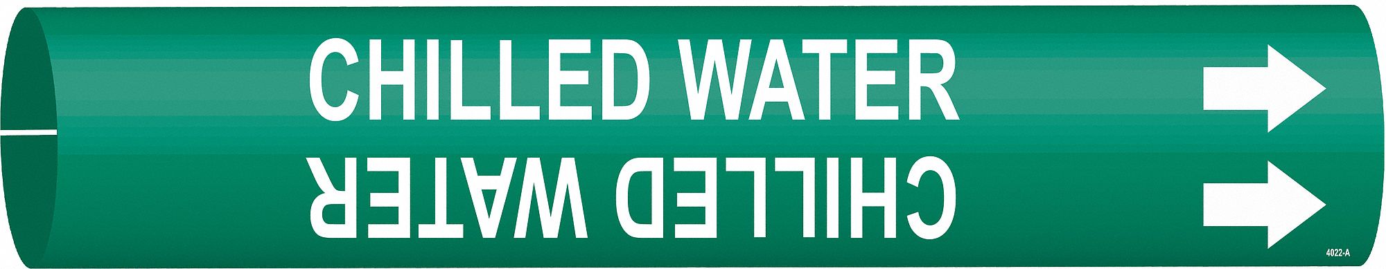 Pipe Marker: Chilled Water, Green, White, Fits 3/4 to 1 3/8 in Pipe O.D., 1 Pipe Markers