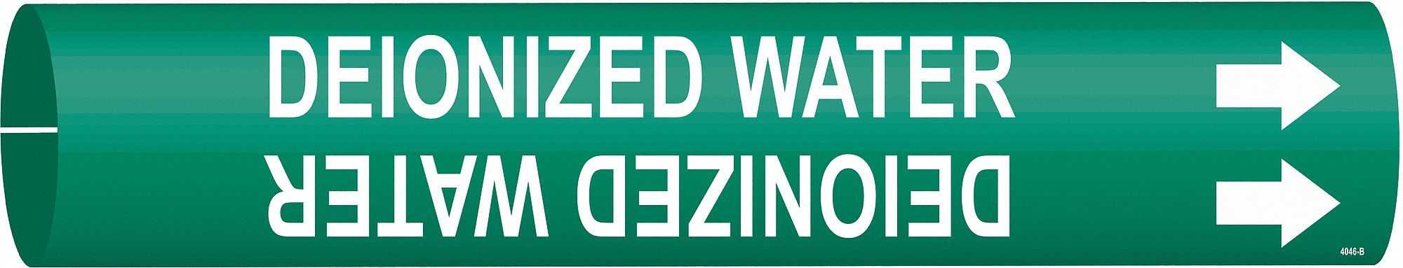 Pipe Marker: Deionized Water, Green, White, Fits 1 1/2 to 2 3/8 in Pipe O.D., 1 Pipe Markers