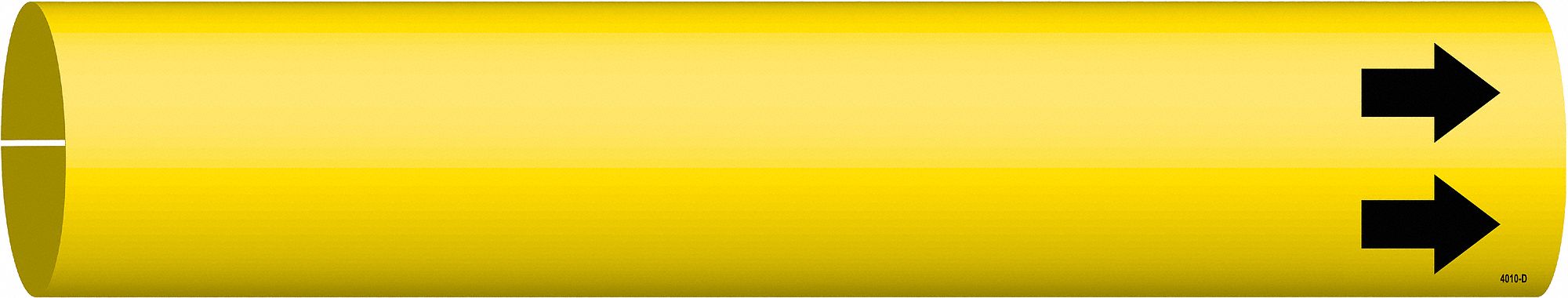 Pipe Marker: Yellow, Black, Fits 4 to 6 in Pipe O.D., 1 Pipe Markers, With