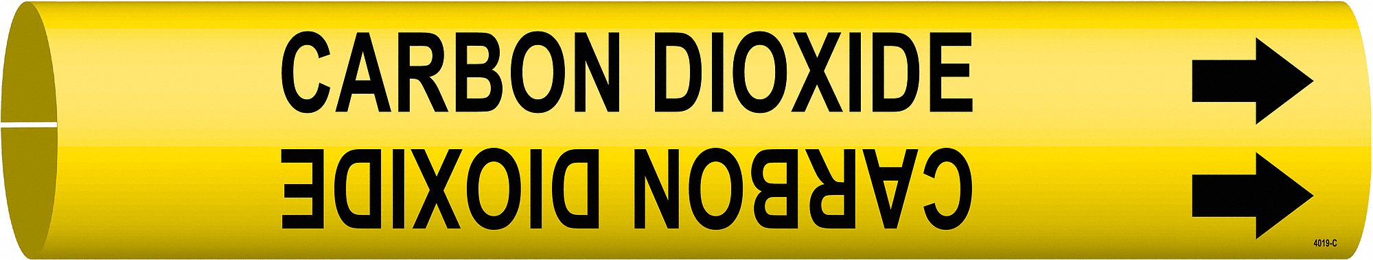 Pipe Marker: Carbon Dioxide, Yellow, Black, Fits 2 1/2 to 3 7/8 in Pipe O.D., 1 Pipe Markers