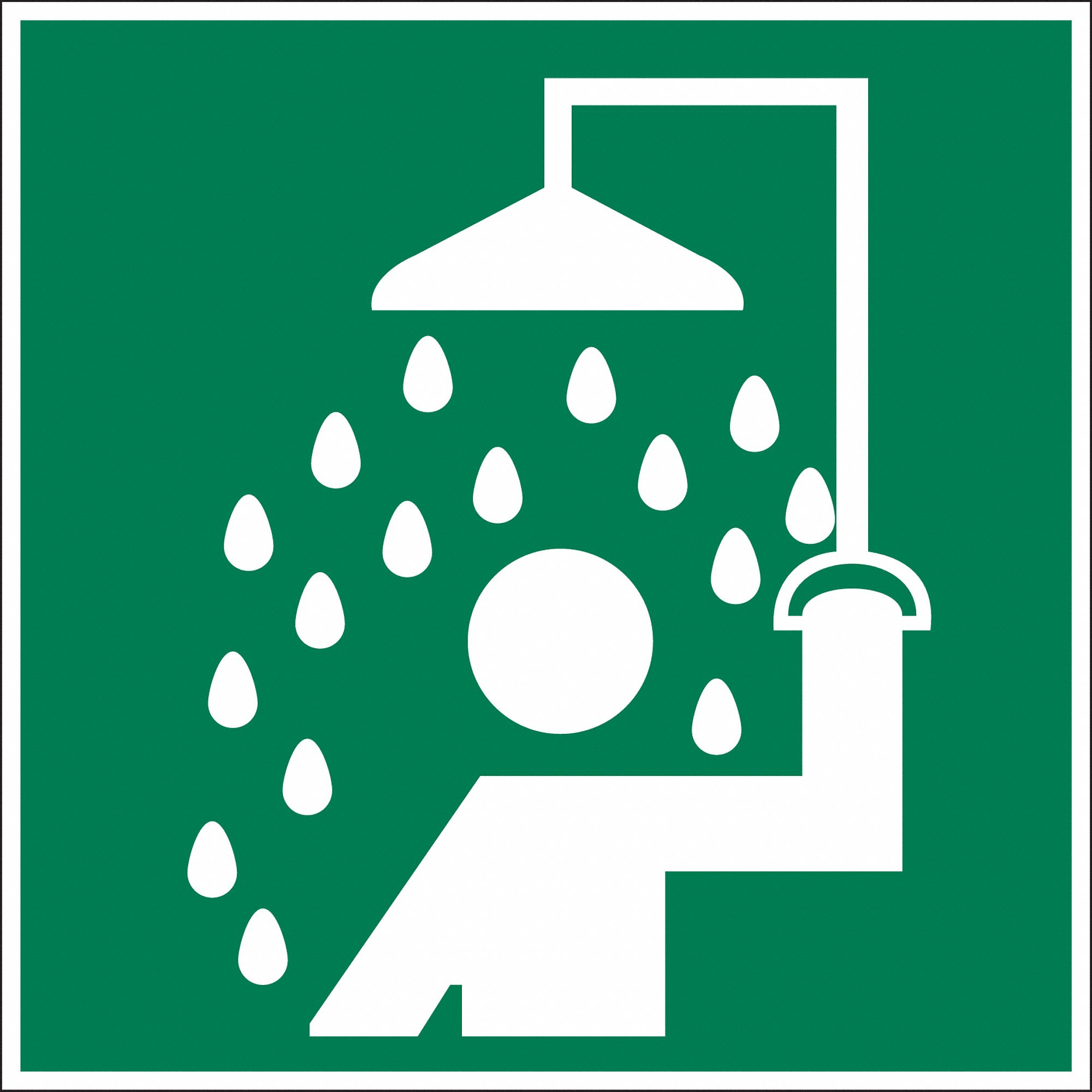 FIRST AID SIGN, POLYESTER, 7 IN WIDTH, 7 IN HEIGHT, GREEN, ADHESIVE SURFACE