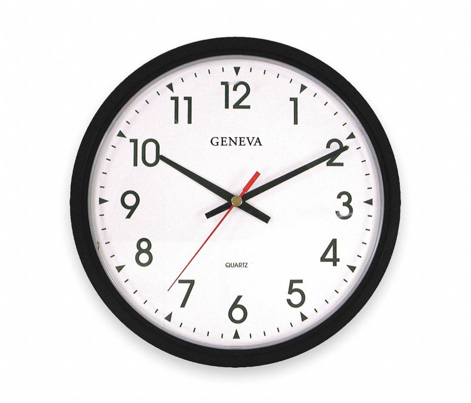 Analog Clock,14 In,Black