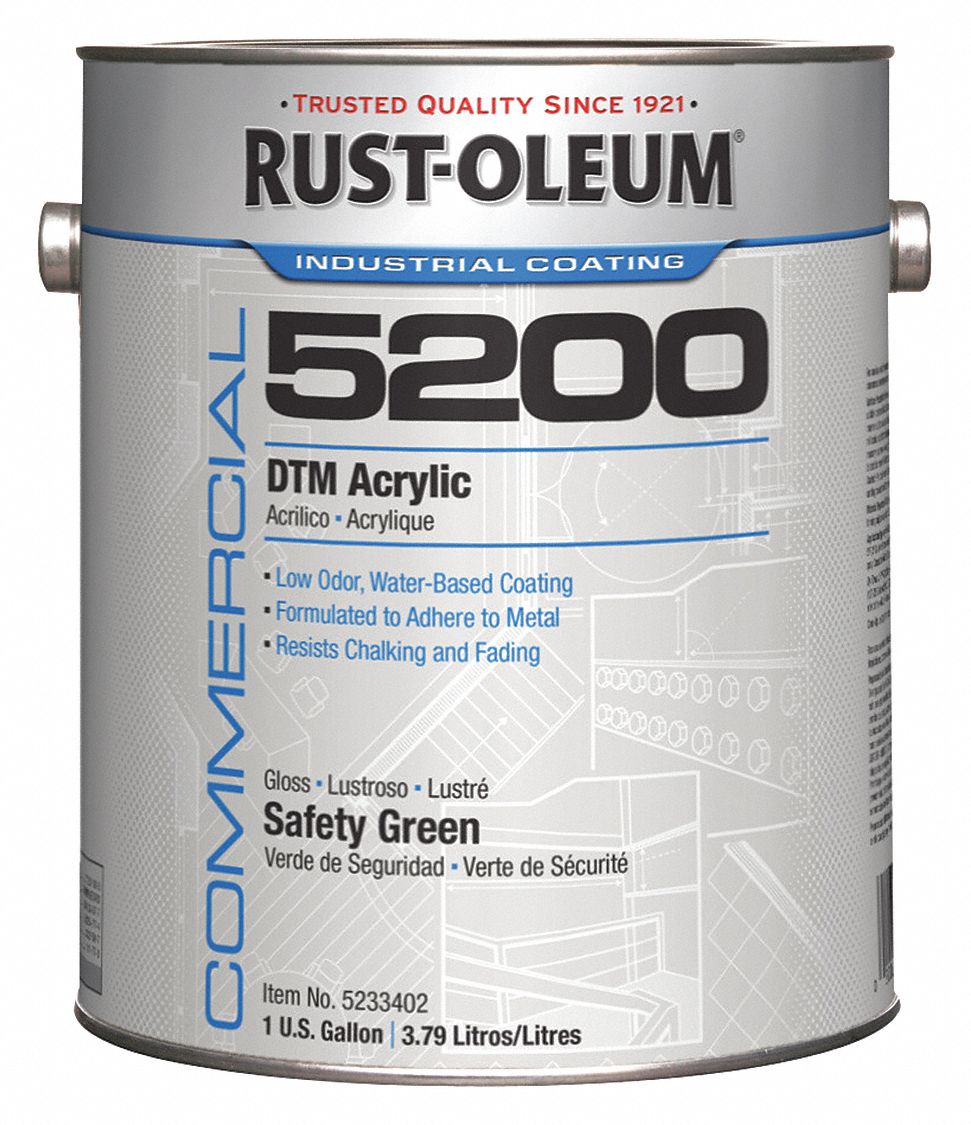 RUSTOLEUM High Gloss Interior/Exterior Paint, Water Base, Safety Green
