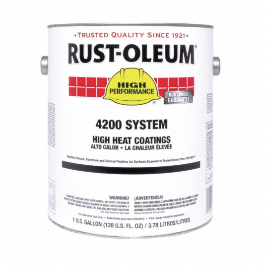 RUSTOLEUM Heat Resistant Coating, Black, 1 gal, 275 to 600 sq ft