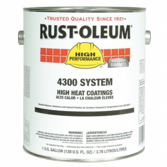 RUSTOLEUM Heat Resistant Coating, Aluminum, 1 gal, 275 to 600 sq ft