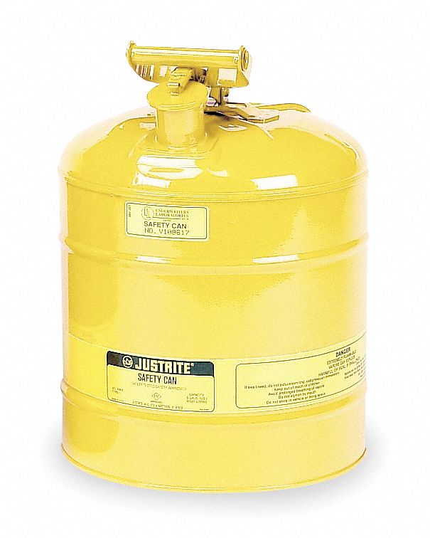 5 GALLON (19 L) TYPE I SAFETY CAN, YLW, GALVANIZED STEEL, 16⅞ IN H, 11¾ IN OD, FOR DIESEL