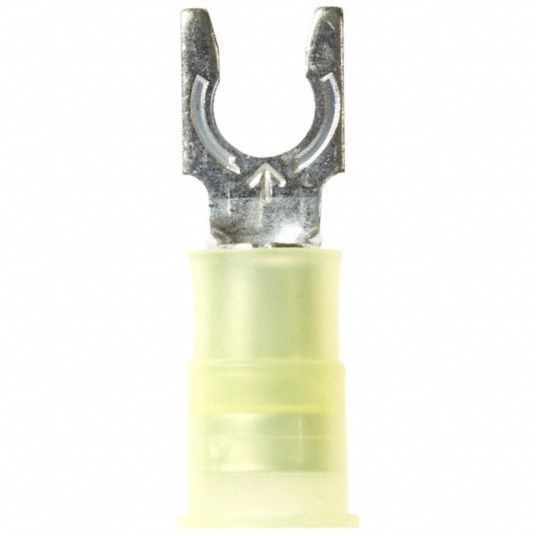 3M, Yellow, Nylon, Fork Terminal - 5HE50|MNG10-10FLX - Grainger