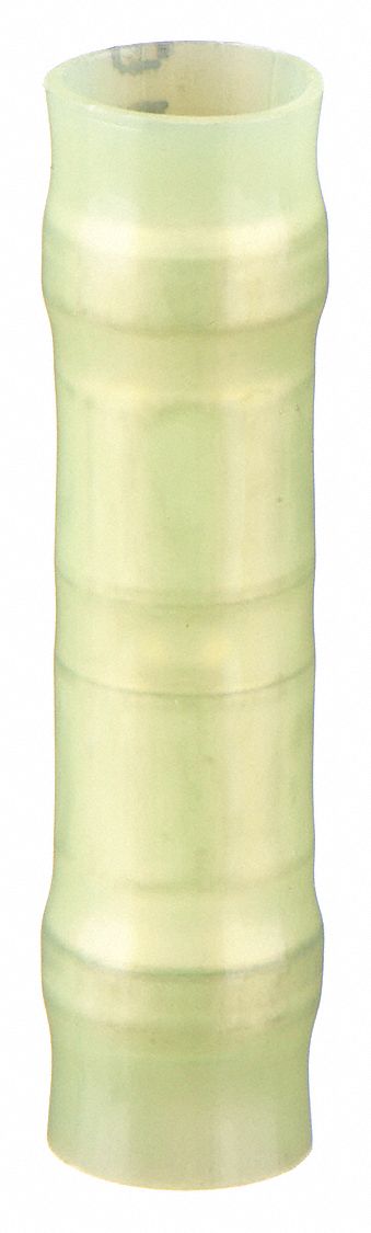 Butt Splice Connector: Yellow, Nylon, For Wire Size 12 AWG – 10 AWG, 600 V, Pack Qty 50