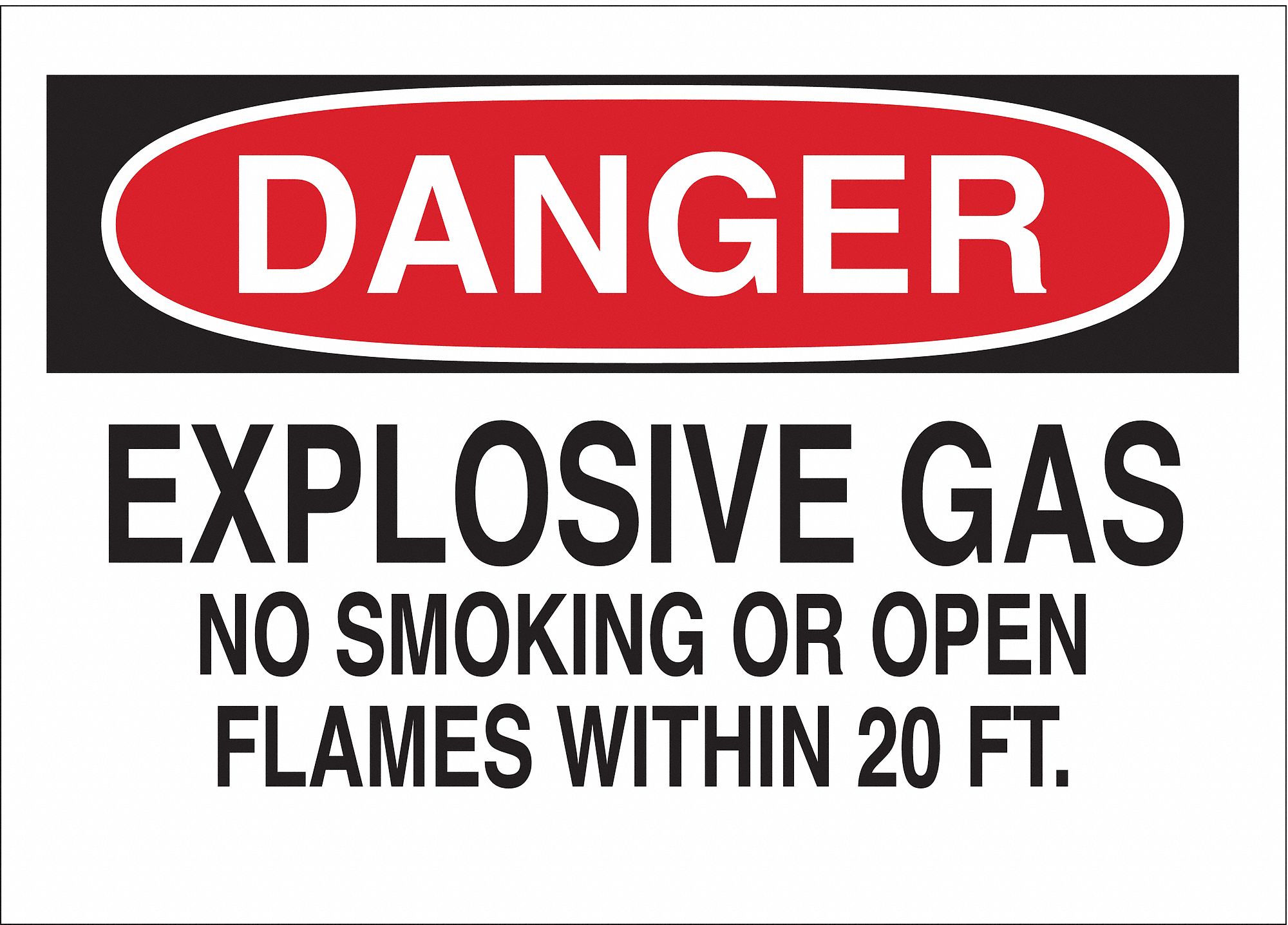 NO SMOKING SIGN, DANGER HEADER, ALUMINUM, 10 IN X 14 IN, WITH MOUNTING HOLES, NOT RETROREFLECTIVE