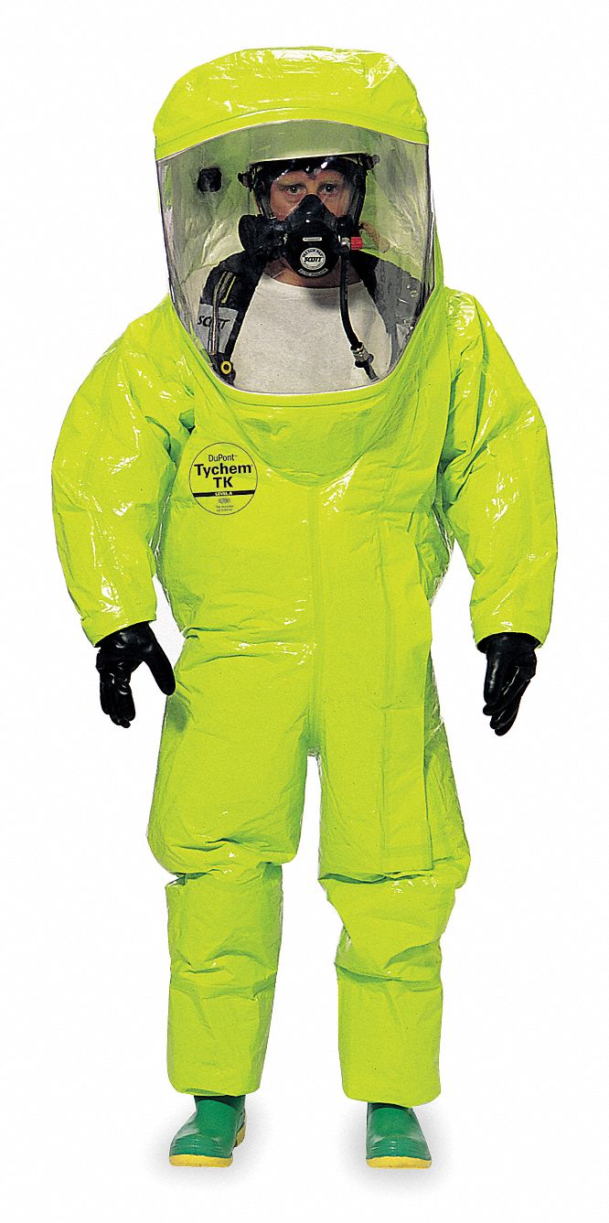 Dupont Level A Front Entry Encapsulated Suit Lime Yellow L - roblox hazmat outfit