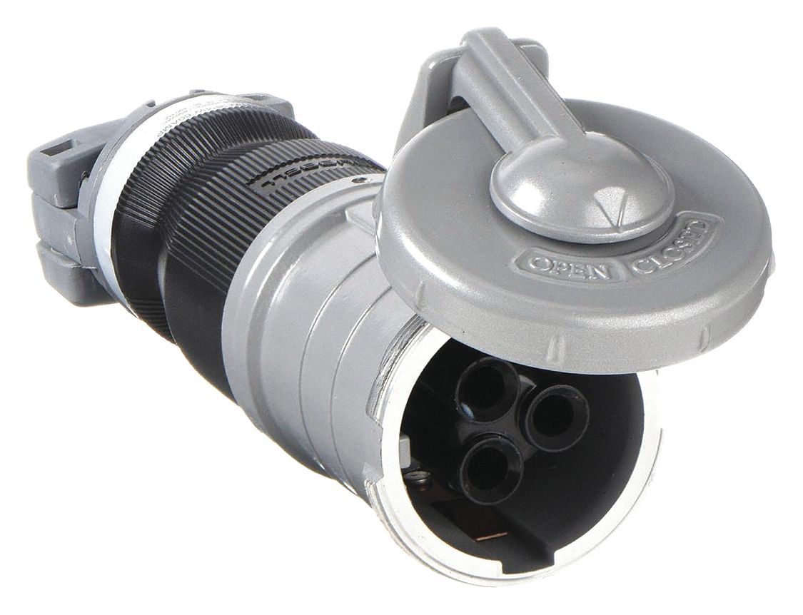 WATERTIGHT PIN AND SLEEVE CONNECTOR, 60 A, 250V DC/600V AC, STYLE 1 GROUNDING, UL 1682