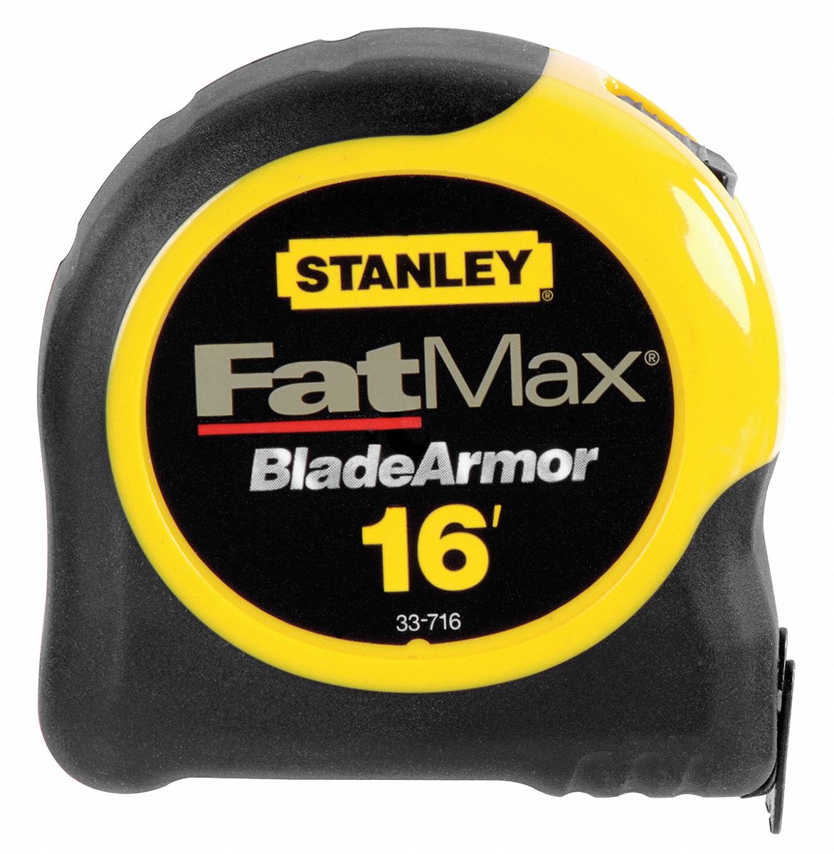 STANLEY Tape Measure 16 ft Blade Lg, 1 1/4 in Blade Wd, in/ft, Closed