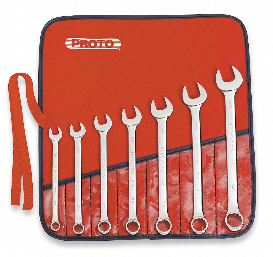 PROTO, Alloy Steel, Chrome, Combination Wrench Set 449P02J1200HT500 Grainger