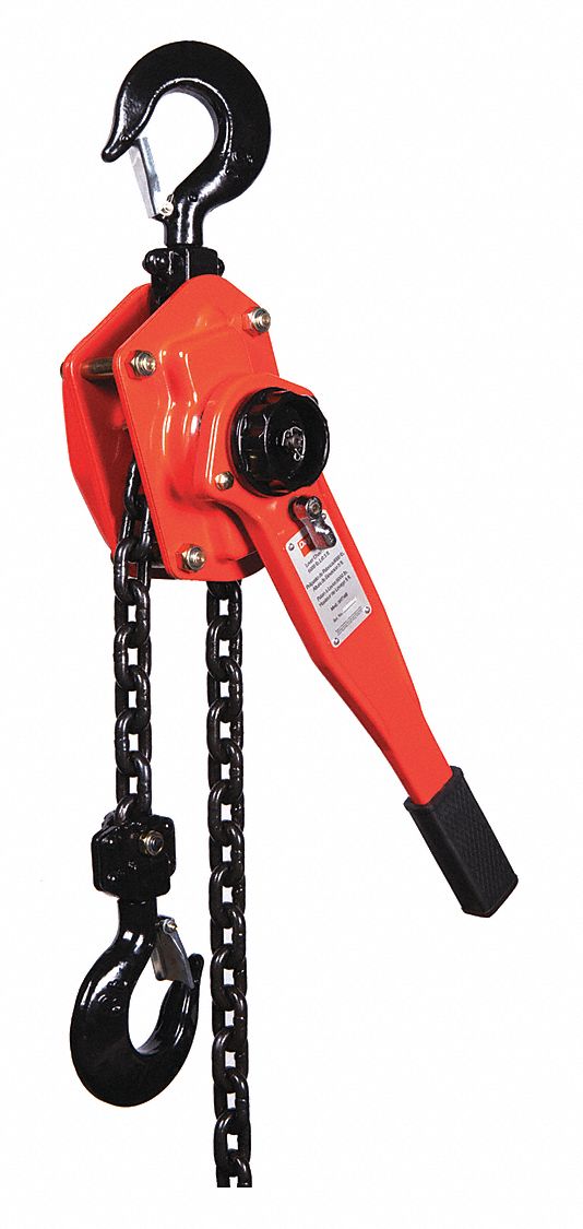 LEVER CHAIN HOIST, HOOK MOUNTED - NO TROLLEY, 6,000 LB LIFTING CAPACITY, 5 FT LIFT L