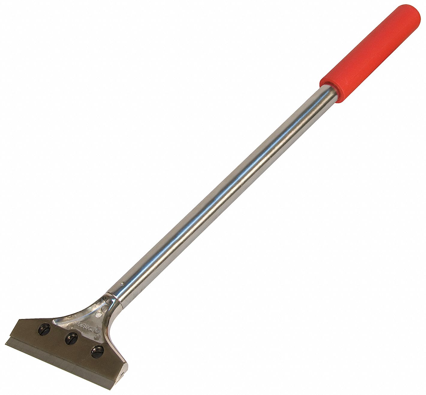 SCRAPER, CARBON STEEL BLADE, STEEL HANDLE/FOAM GRIP, STIFF, BENT BLADE