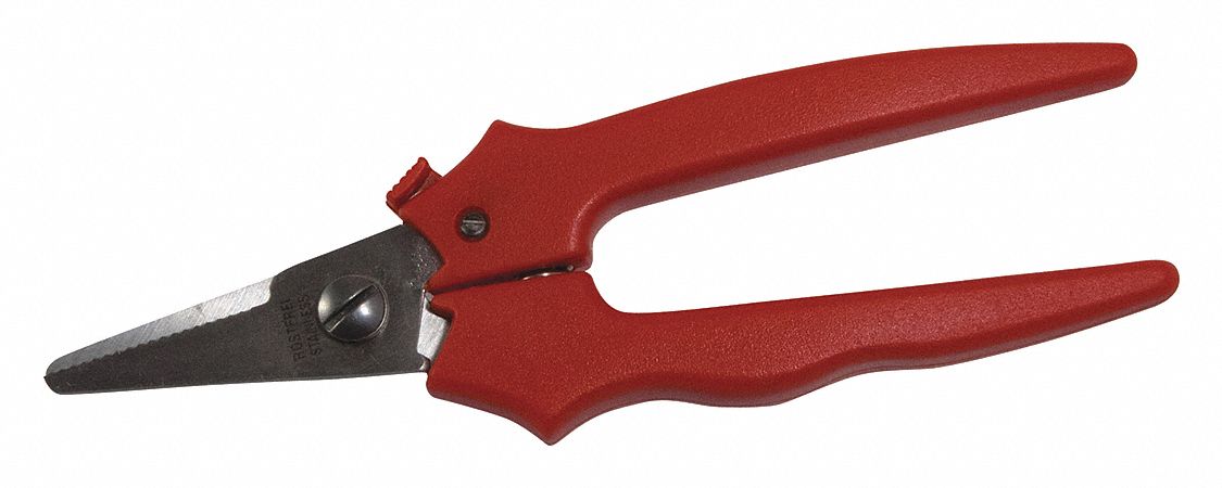 Metal Cutting Snip: Straight, 7 1/2 in Overall Lg, 1 3/4 in Cutting Lg, Steel, Plastic