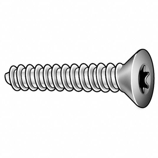 TAMPER-PRUF SCREW #4-20 x 3/8 in Zinc-Plated Case Hardened Steel Sheet ...