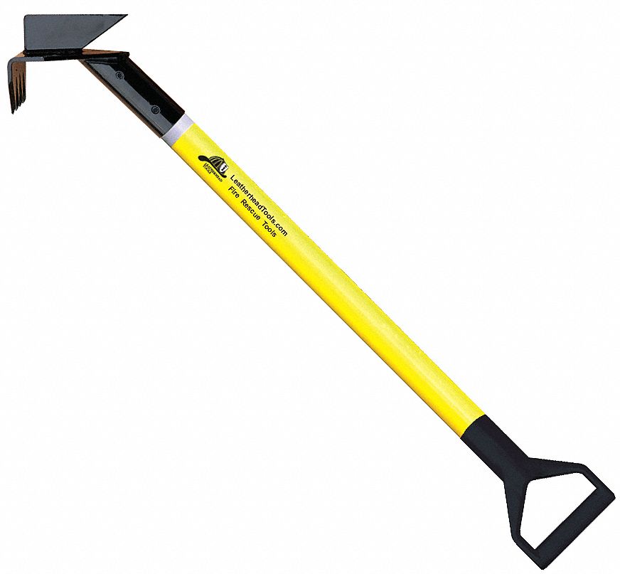 LEATHERHEAD TOOLS Pike Pole, Round 3 Tooth/Drywall Hook, Yellow Fiberglass, 3 ft Handle Lg, D