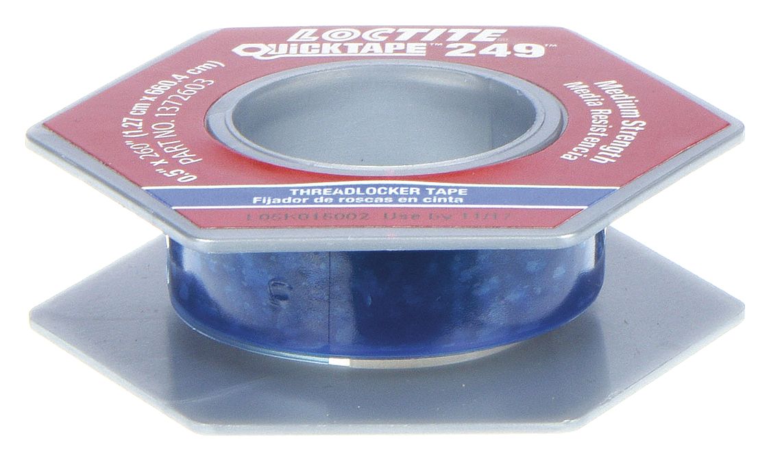 THREADLOCKER TAPE, 249, BLUE, NO-DRIP, 260 IN X ½ IN, ANAEROBIC