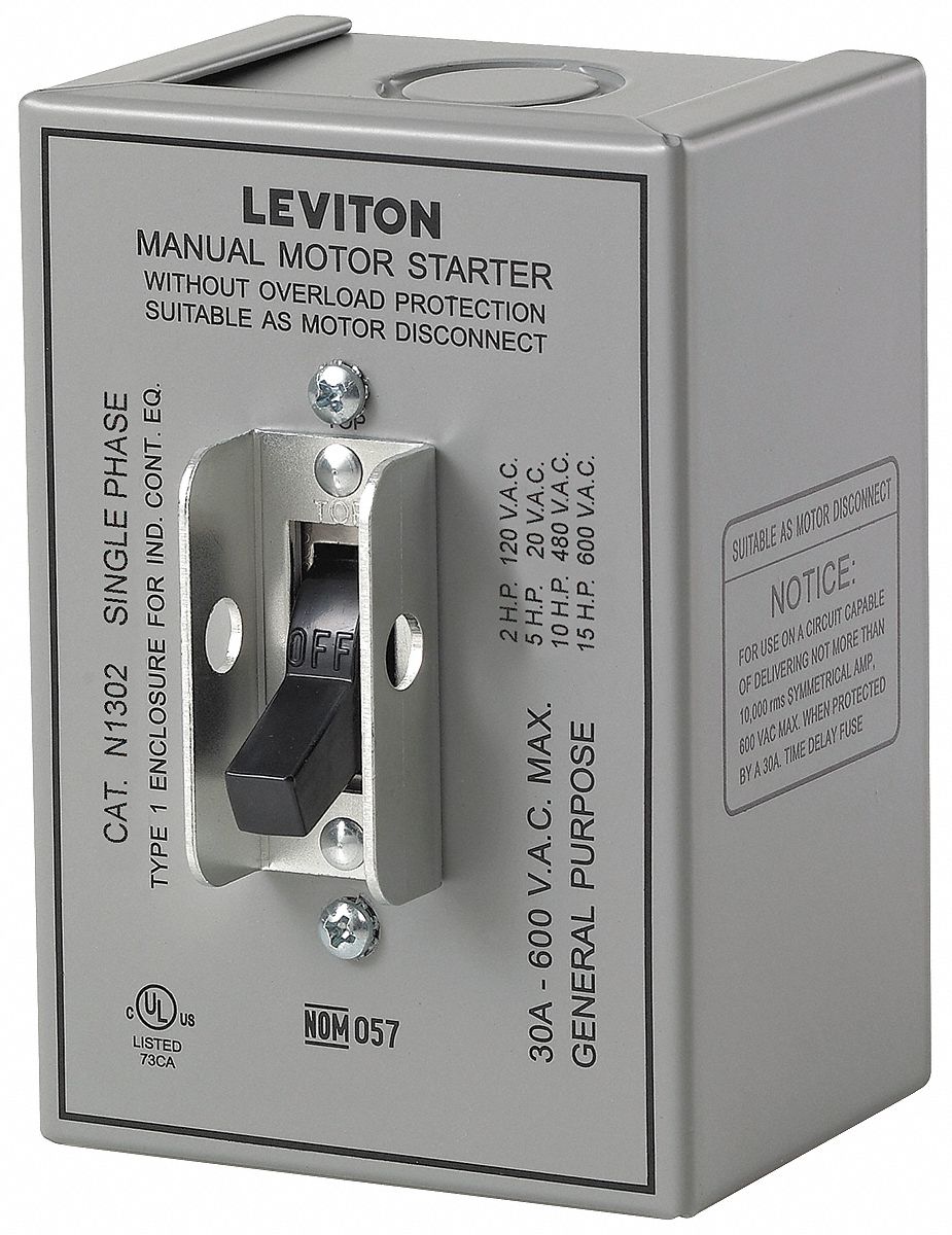 Manual Motor Switch, Toggle, 1 Enclosure NEMA Rating Grainger