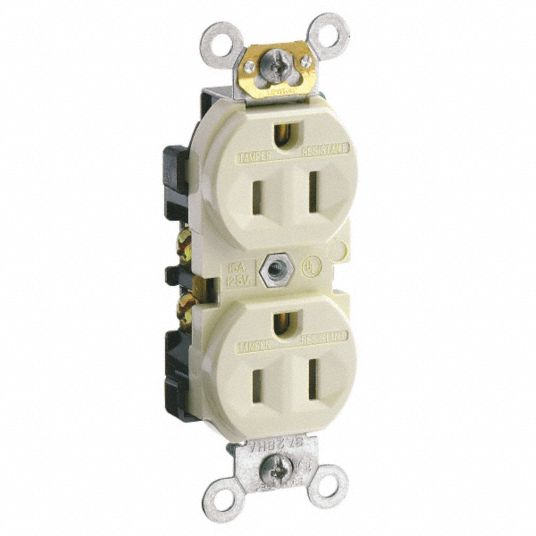 LEVITON, Duplex, Ivory, Receptacle - 792U92|CR15-IS - Grainger