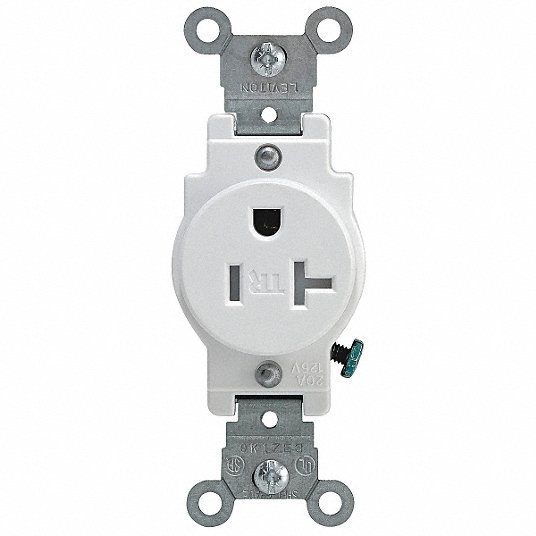 Leviton White Tamper Resistant Single Outlet Receptacle 20a T5020-w for sale online 