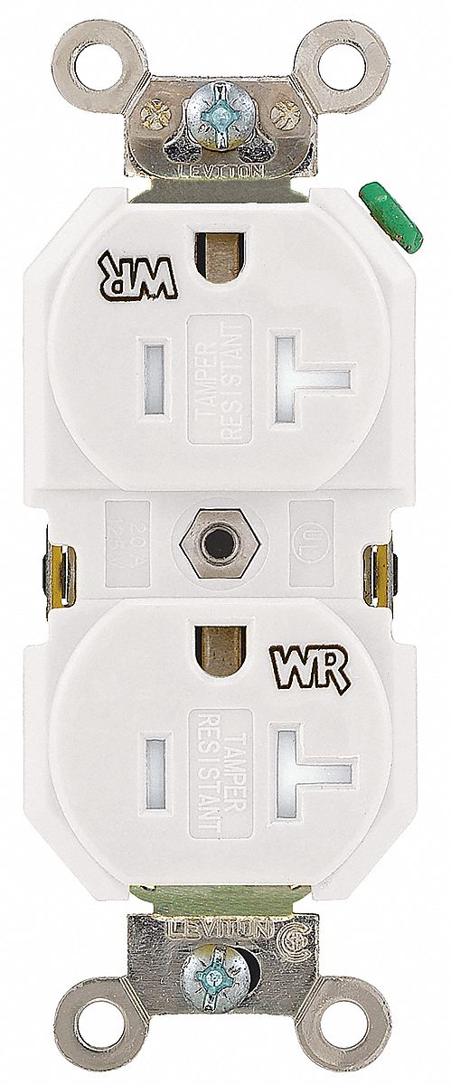 RECEPTACLE, TAMPER RESISTANT, DUPLEX, 20 AMP, WHITE
