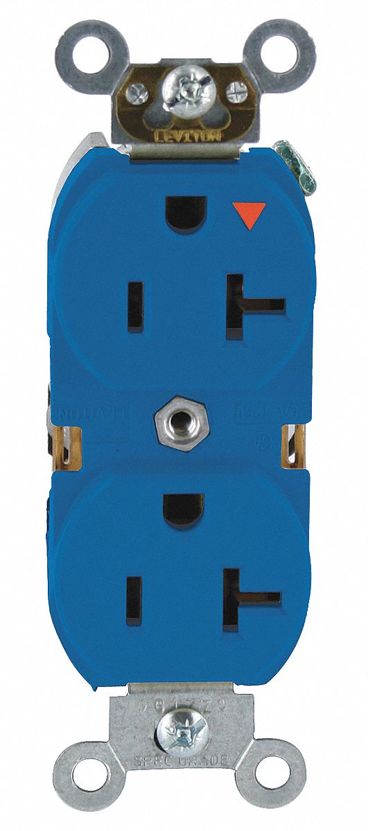 Receptacle: Duplex, 5-20R, 125V AC, 20 A, Brown, 2 Pole / 3 Wire, Screw Terminals