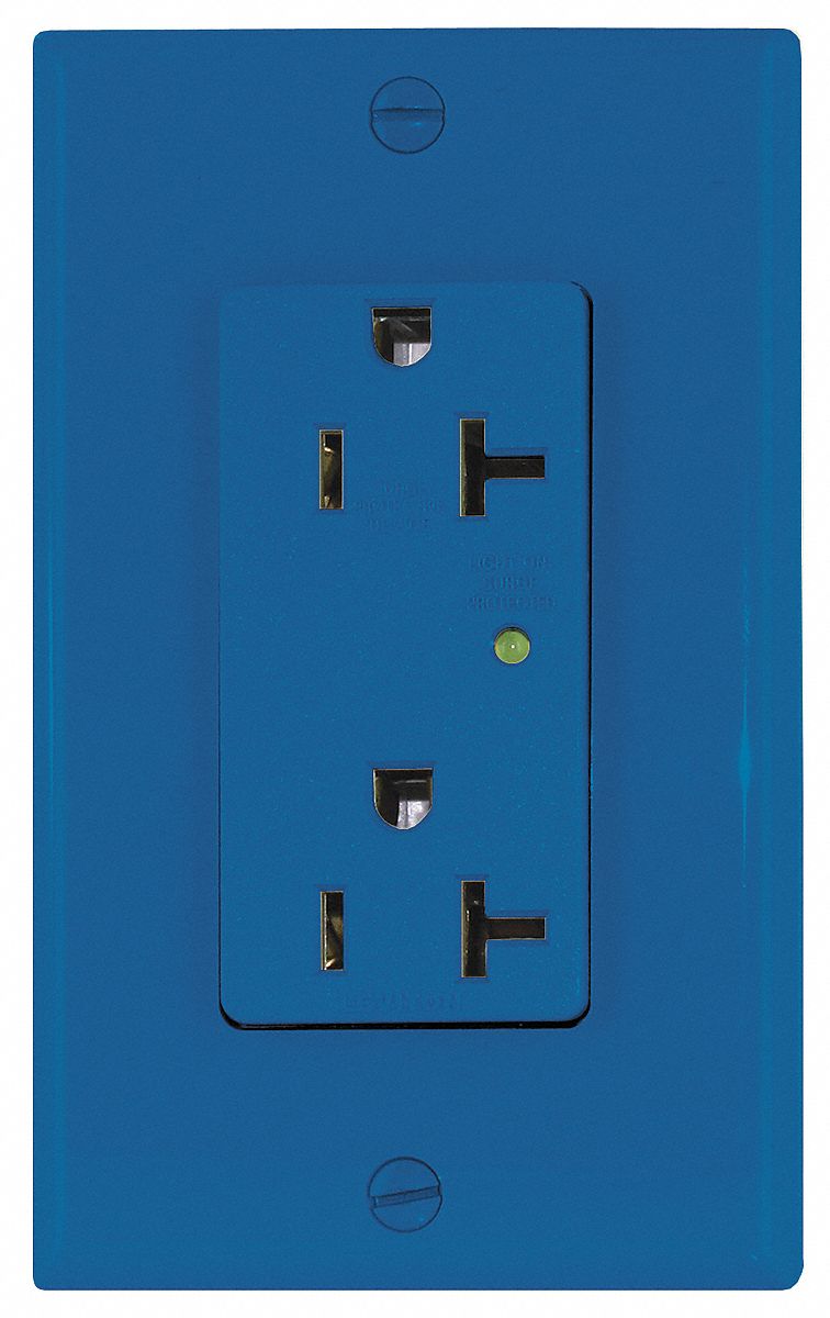 Receptacle: Decorator Duplex, 5-20R, 125V AC, 20 A, Ivory, 2 Pole / 3 Wire, Screw Terminals