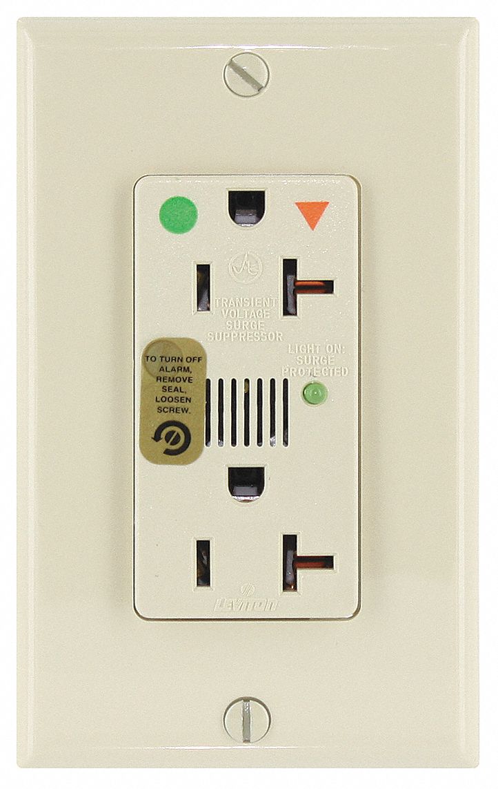 Receptacle: Decorator Duplex, 5-20R, 20 A, 125V AC, Ivory, 2 Pole / 3 Wire Poles & Wires