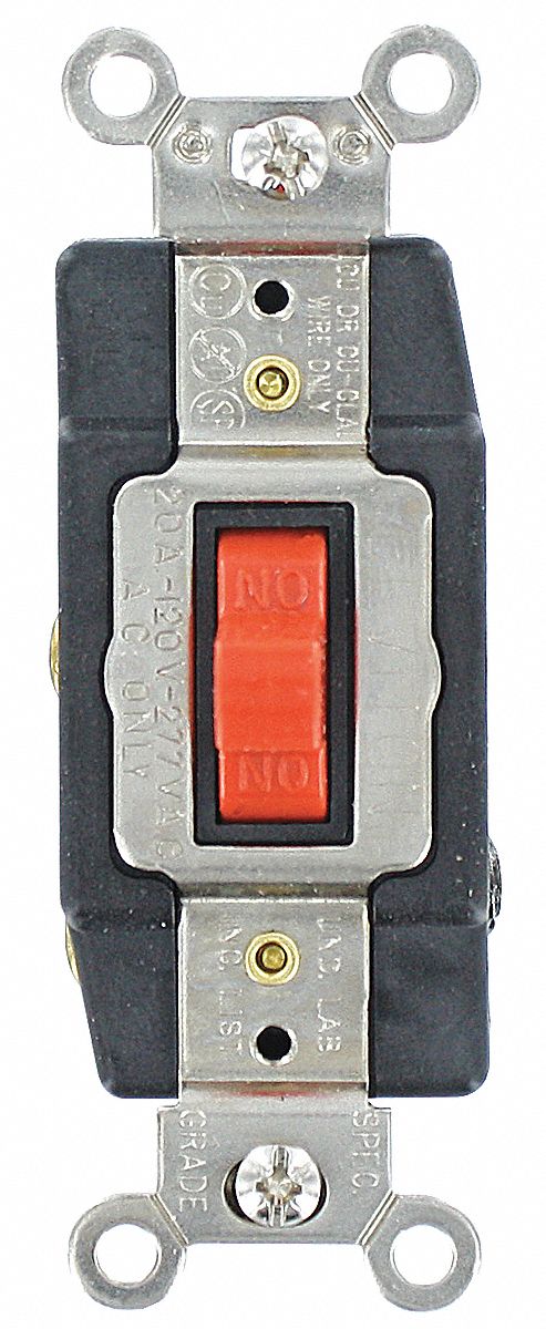 LEVITON Wall Switch, Switch Type 1Pole, 3 Position, Center Off, Switch Function Maintained