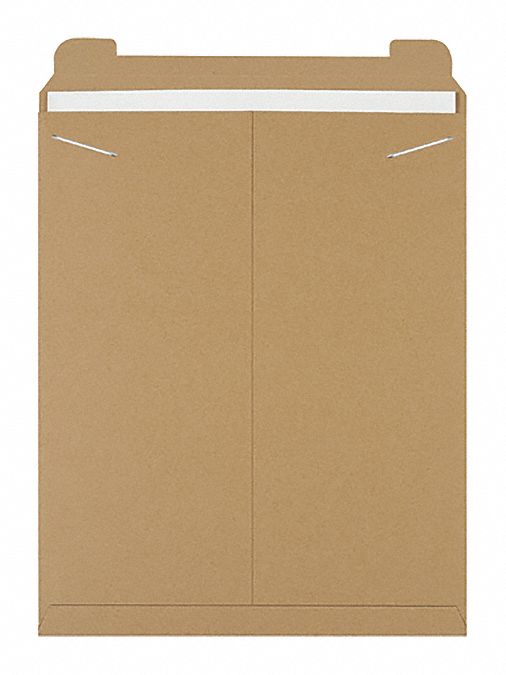 Mailer Envelopes: 17 in x 21 in, 0.036 in Material Thick, Kraft, 100 PK