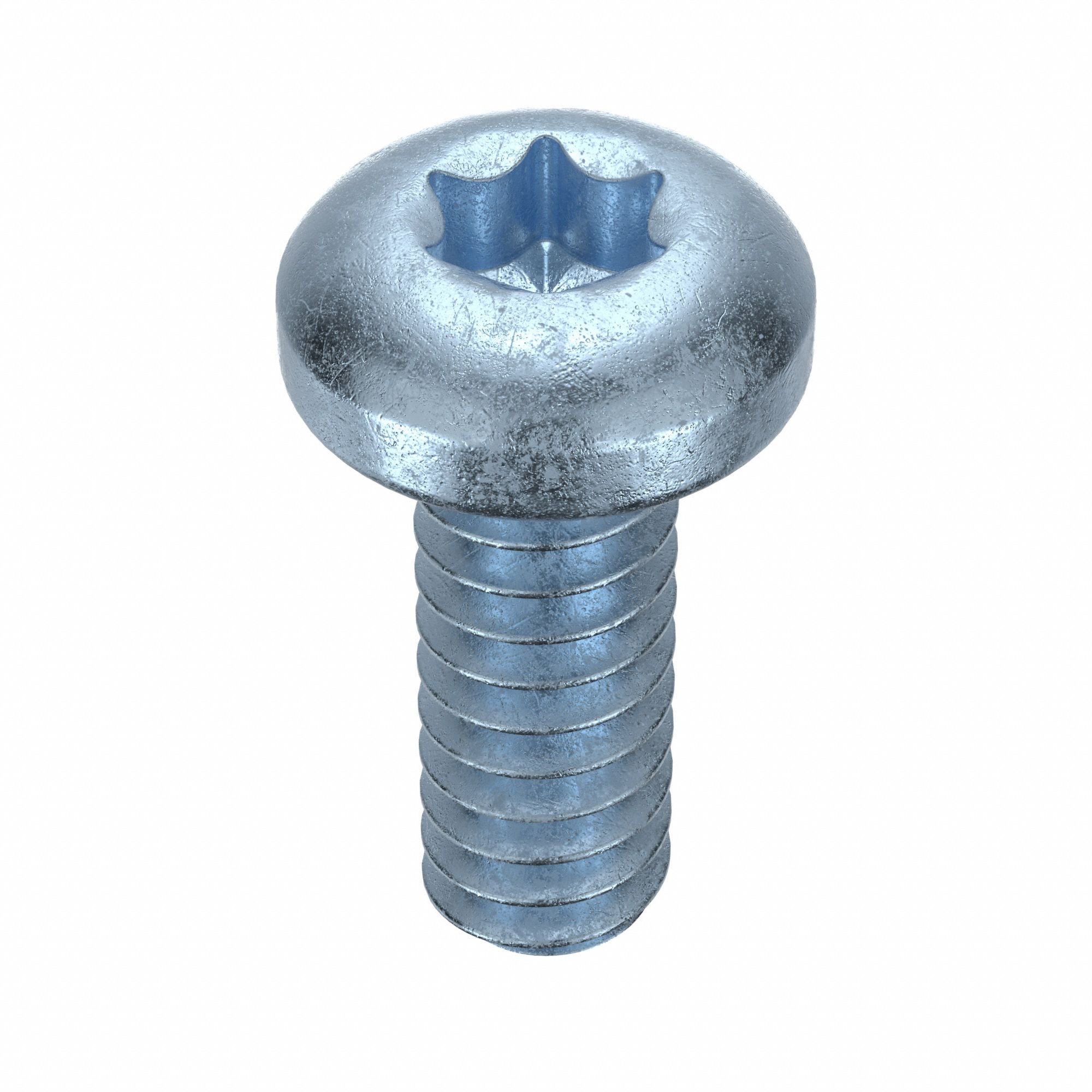 Machine Screw: #6-32 Thread Size, 3/8 in Lg, Steel, Zinc-Plated, Pan, Torx®/Star, 100 PK