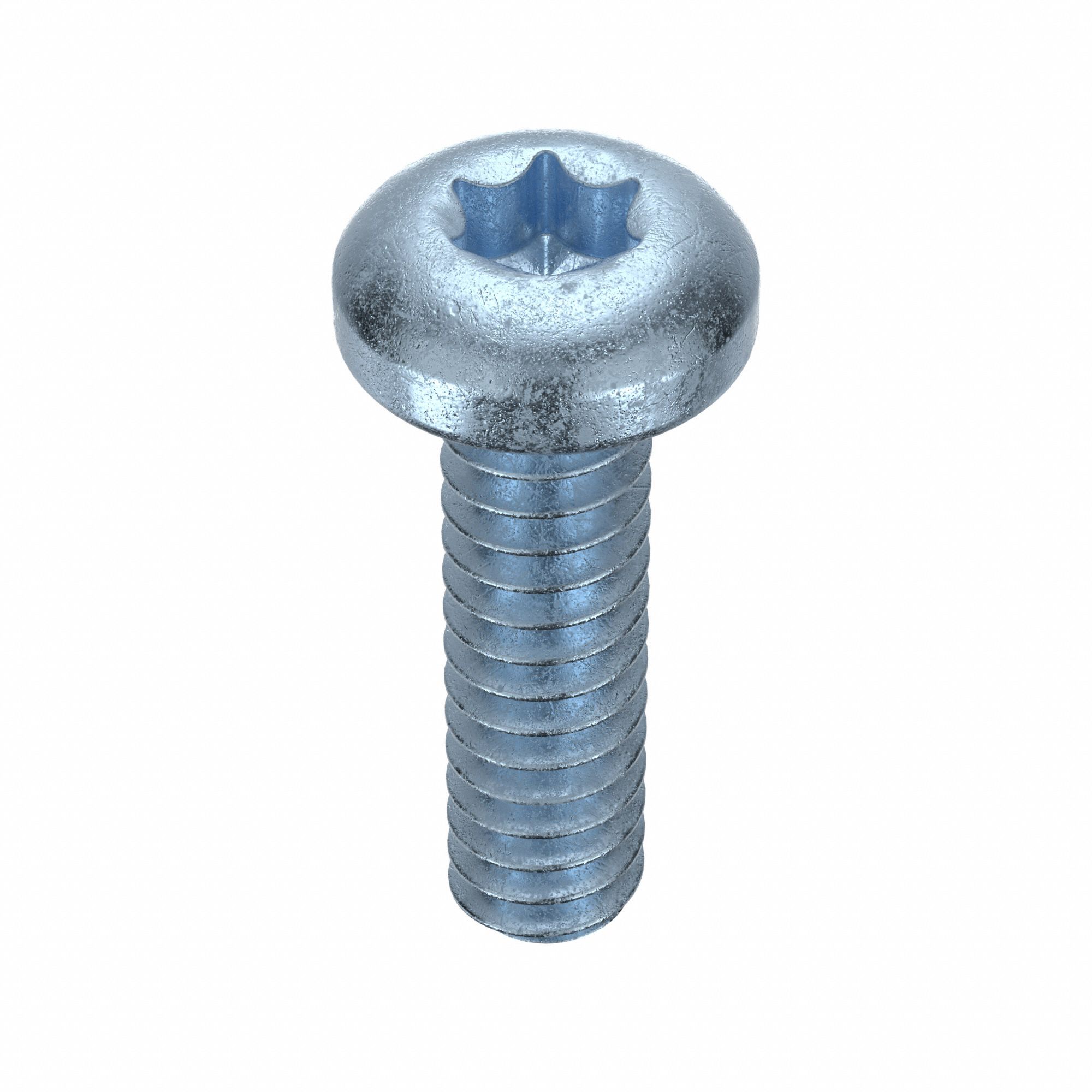 Machine Screw: #6-32 Thread Size, 1/2 in Lg, Steel, Zinc-Plated, Pan, Torx®/Star, 100 PK
