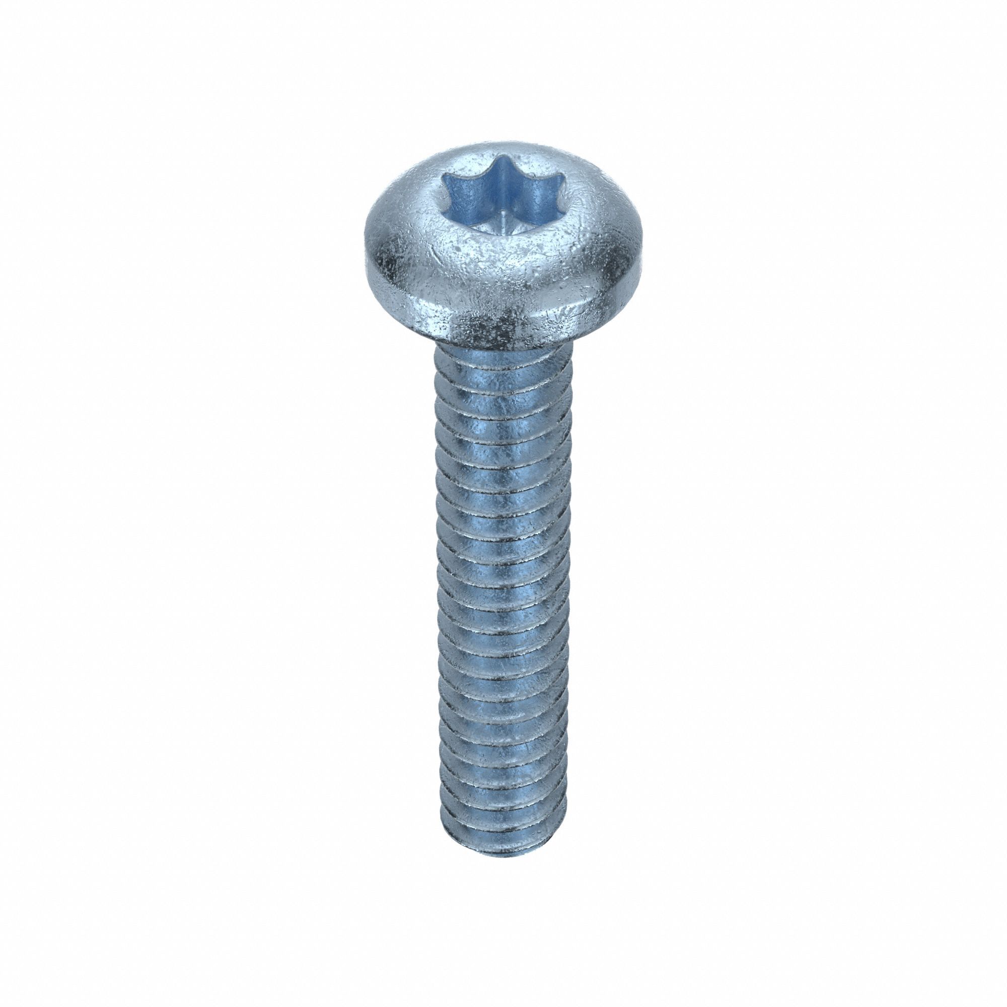 Machine Screw: #6-32 Thread Size, 3/4 in Lg, Steel, Zinc-Plated, Pan, Torx®/Star, 100 PK