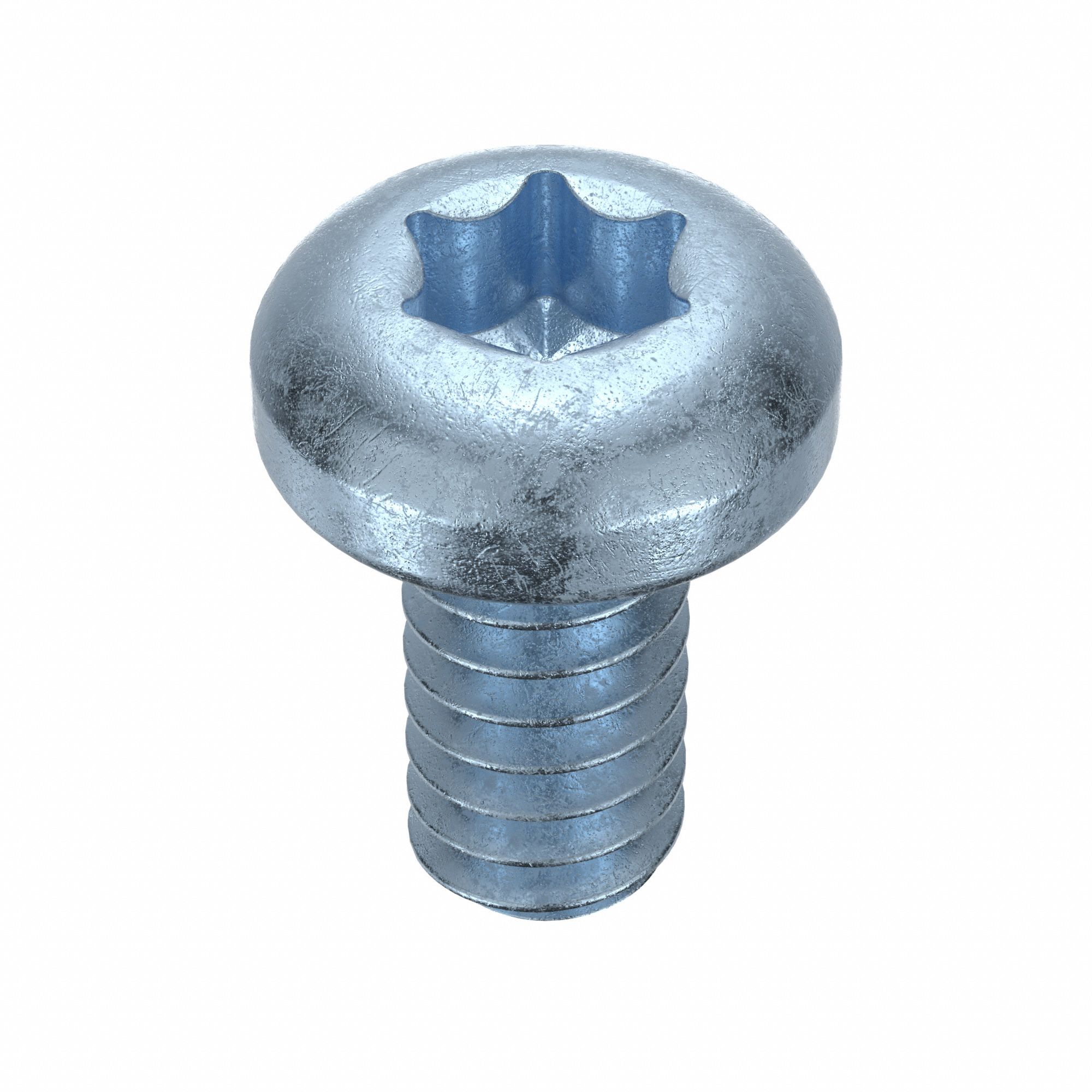 Machine Screw: #10-24 Thread Size, 3/8 in Lg, Steel, Zinc-Plated, Pan, Torx®/Star, 100 PK