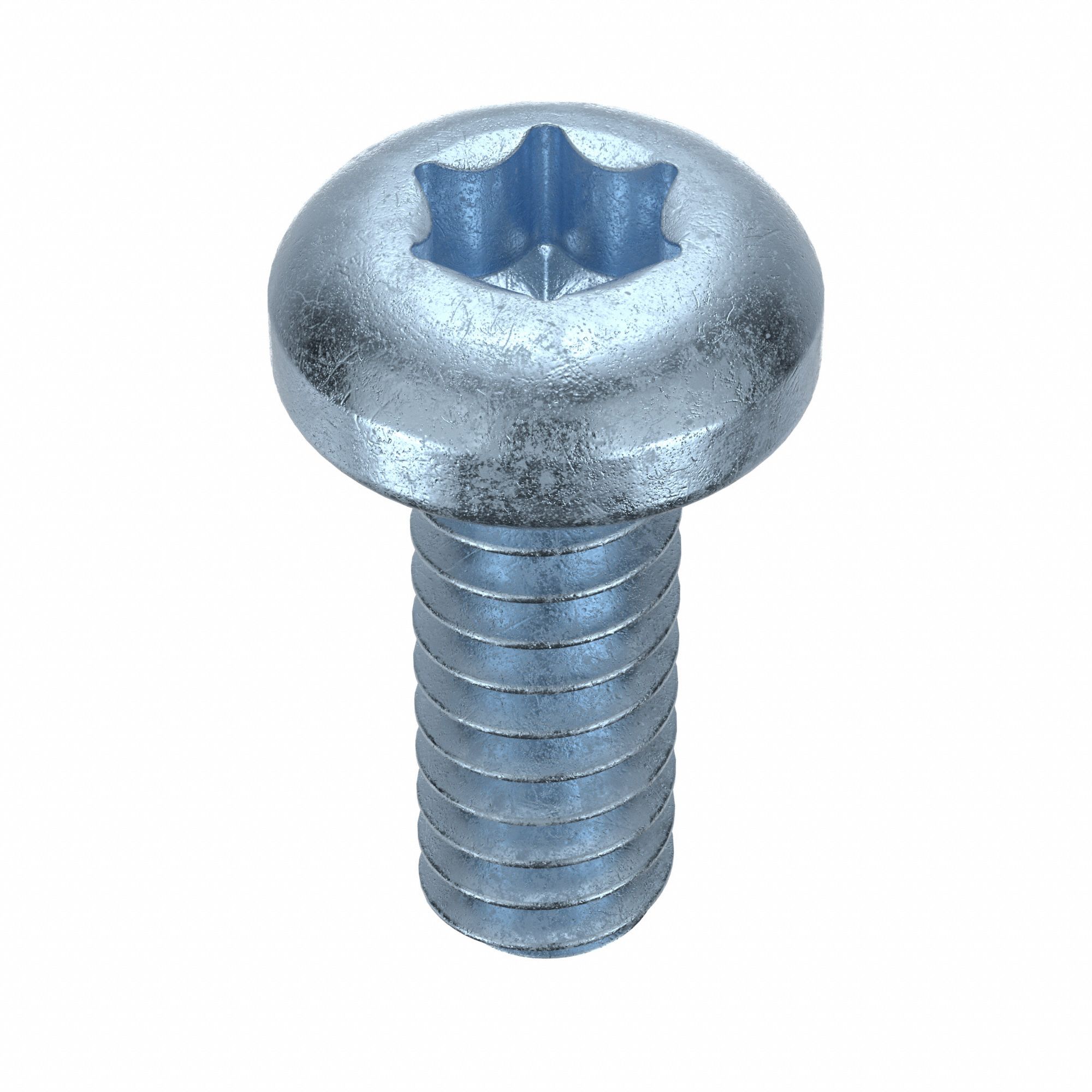 Machine Screw: #10-24 Thread Size, 1/2 in Lg, Steel, Zinc-Plated, Pan, Torx®/Star, 100 PK
