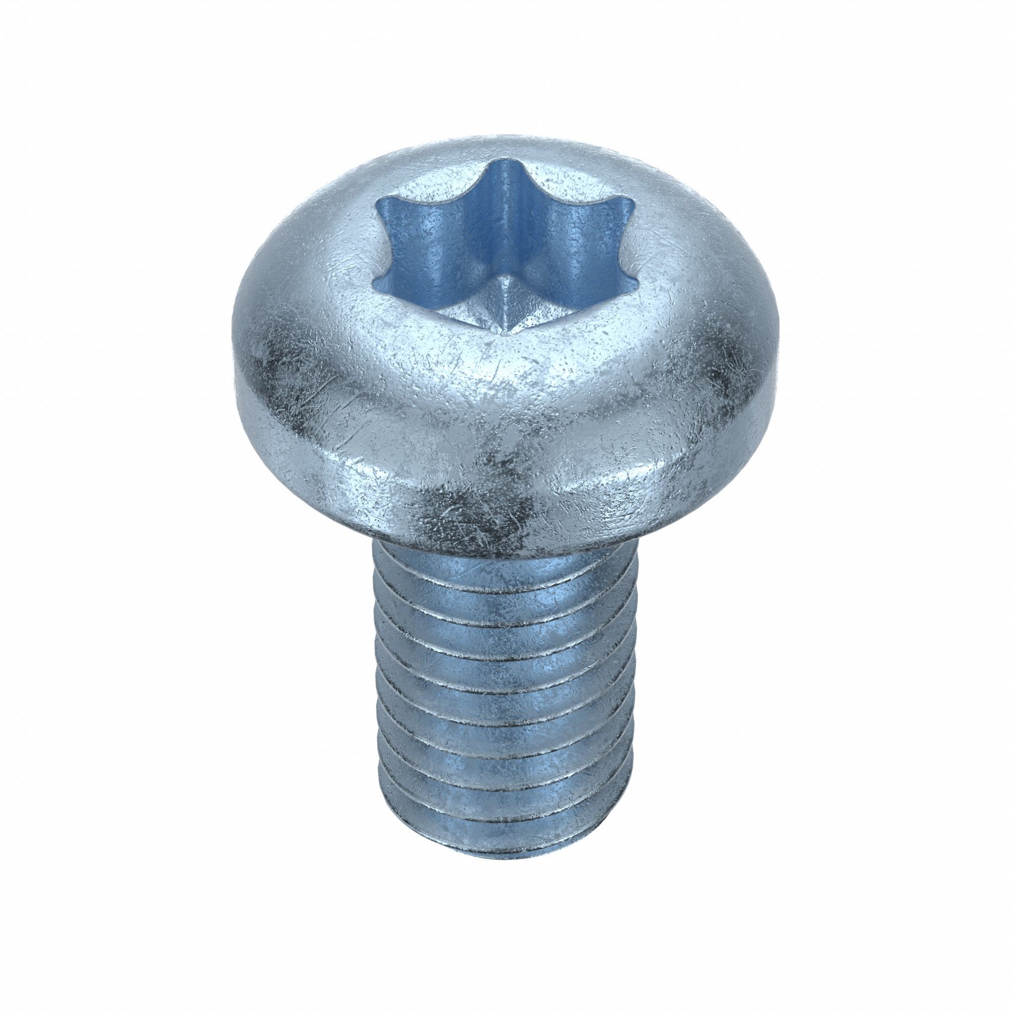 Machine Screw: #10-32 Thread Size, 3/8 in Lg, Steel, Zinc-Plated, Pan, Torx®/Star, 100 PK