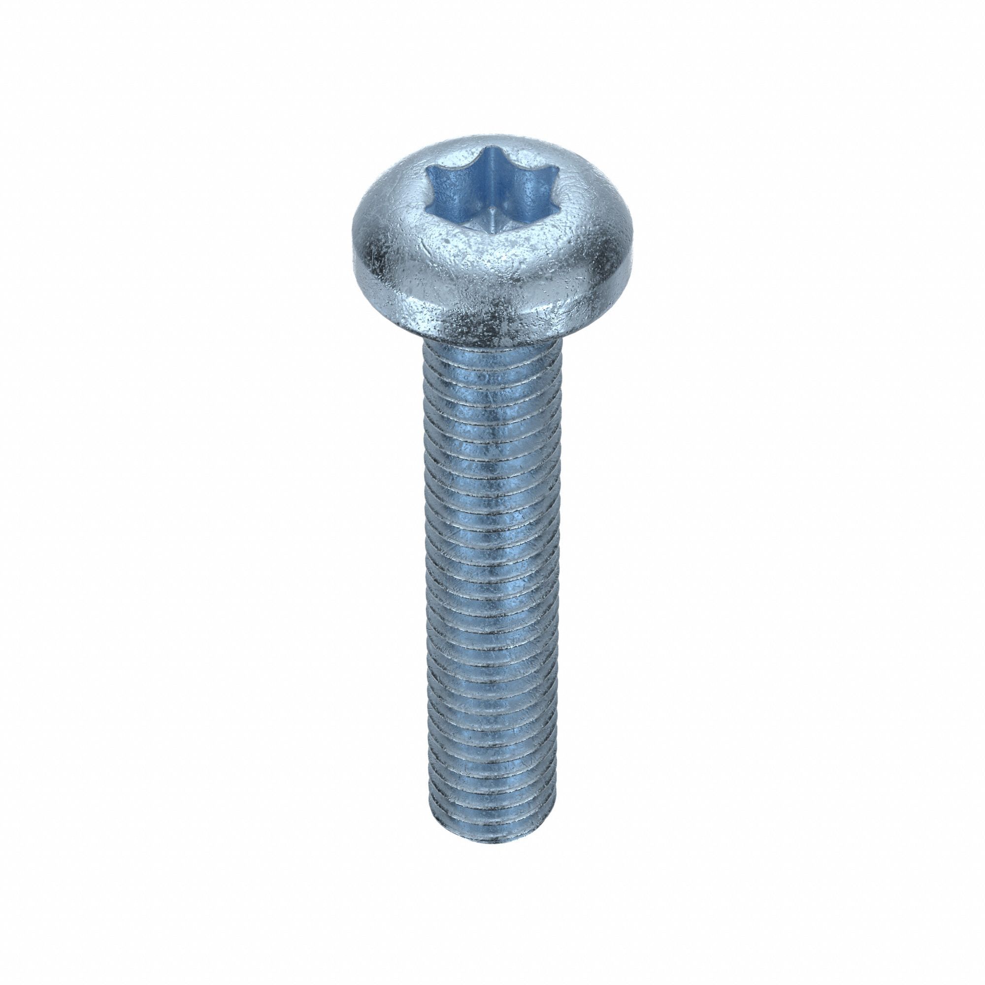 Machine Screw: #10-32 Thread Size, 1 in Lg, Steel, Zinc-Plated, Pan, Torx®/Star, 100 PK