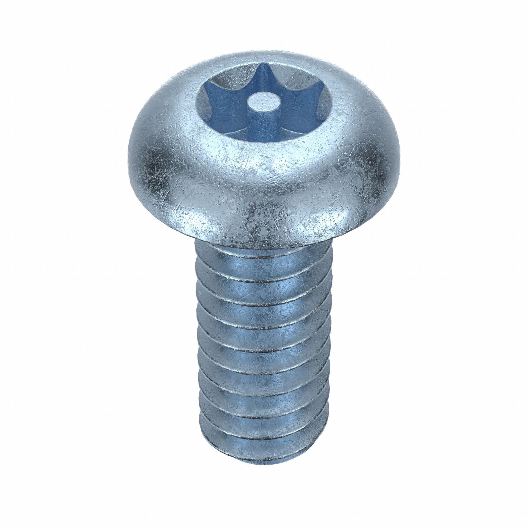 Machine Screw: #8-32 Thread Size, 2 in Lg, Steel, Zinc-Plated, Button, Torx®/Star, 50 PK