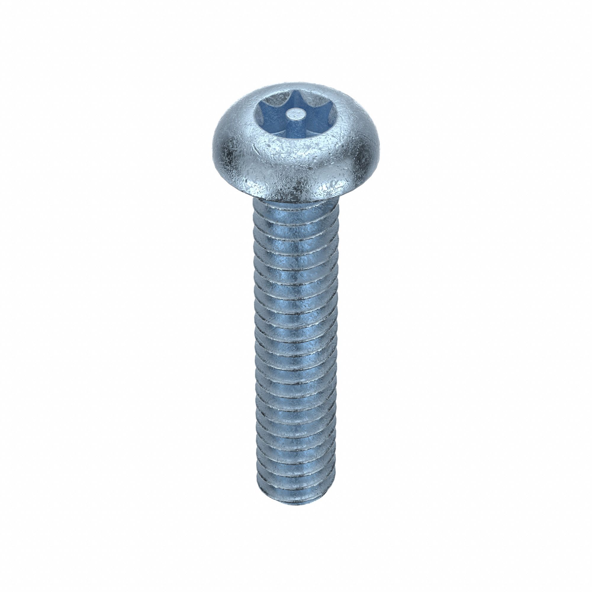 Machine Screw: #10-24 Thread Size, 3/4 in Lg, Steel, Zinc-Plated, Button, Torx®/Star, 100 PK