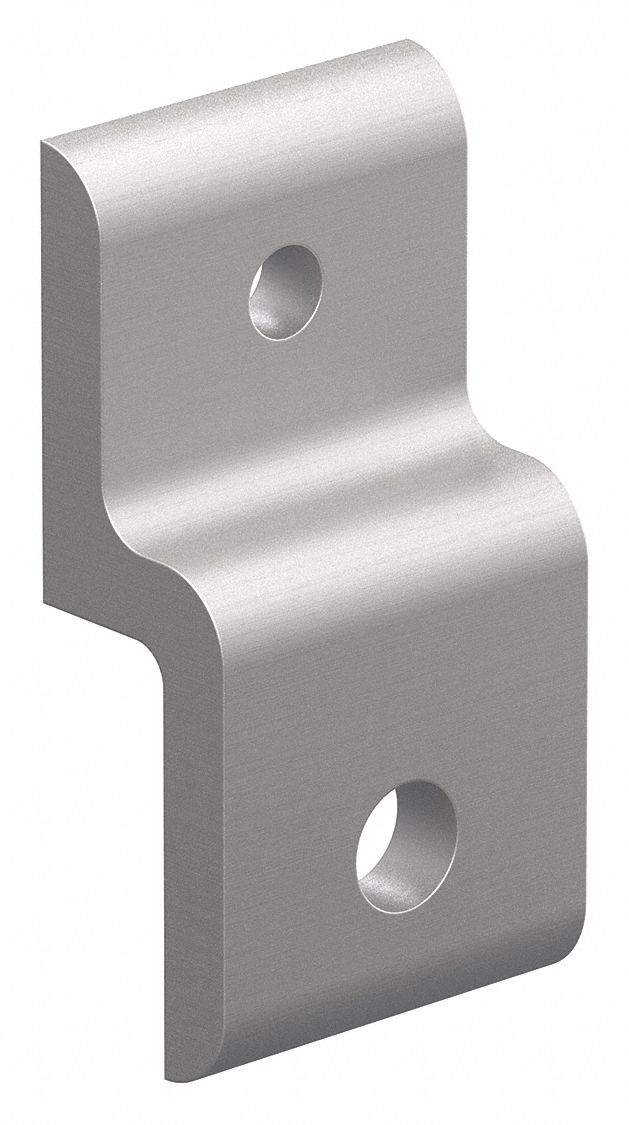 Panel Retainer: For Std Panel, Anodized, Silver, Aluminum, Inch, Faztek 10 Series, 2 Mounting Holes