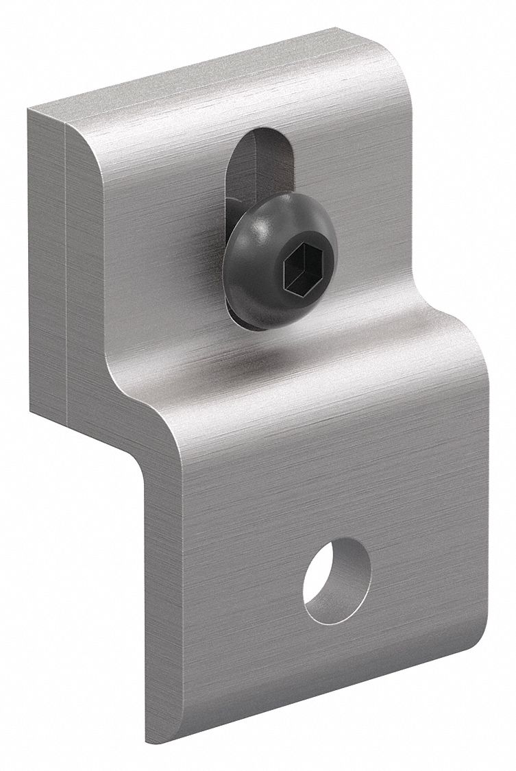 Mesh Panel Retainer: For Mesh Panel, Anodized, Silver, Aluminum, Inch, Faztek 10 Series