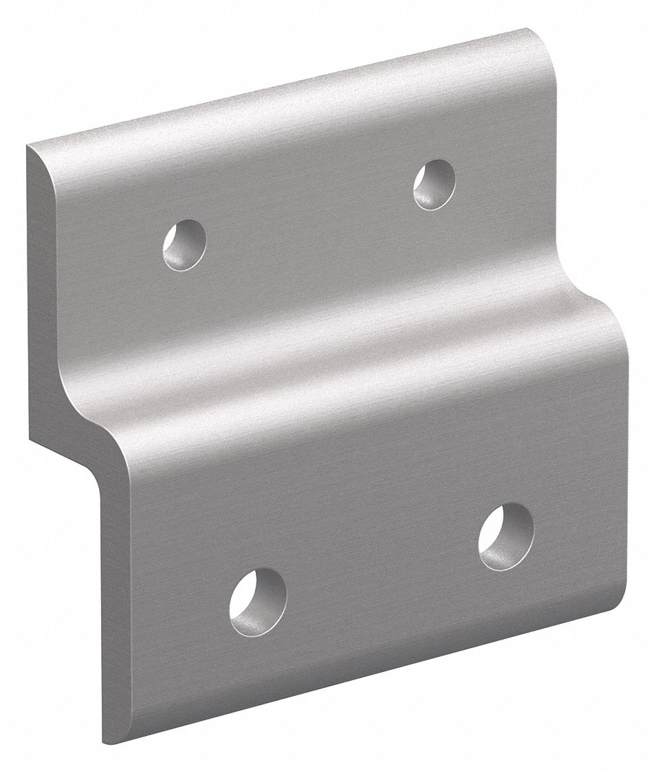 Panel Retainer: For Std Panel, Anodized, Silver, Aluminum, Inch, Faztek 15 Series, 4 Mounting Holes